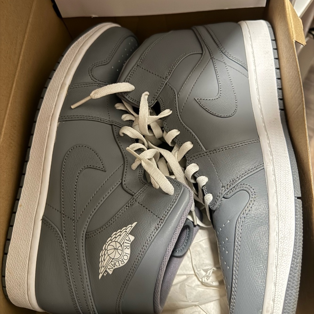 Jordan Gray and White Classic Sneakers